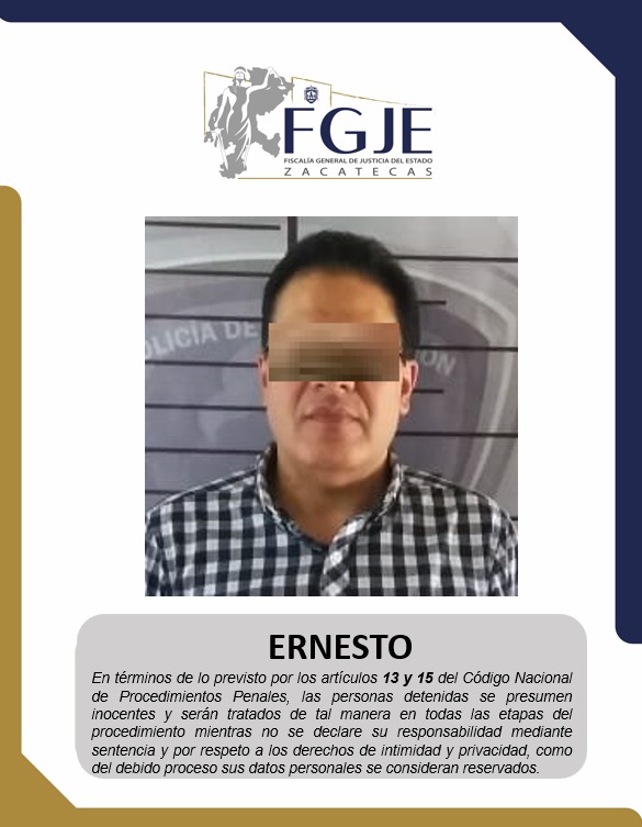 LA FISCALÍA GENERAL INFORMA SOBRE LA DETENCIÓN DE ERNESTO N Fiscalía